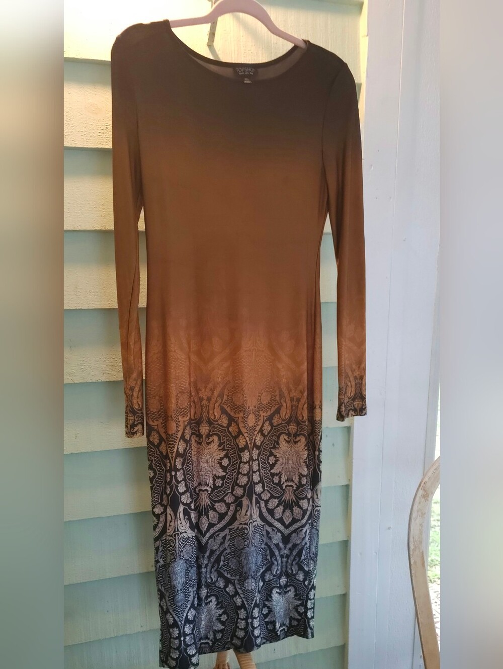 Topshop Ombre Baroque Midi Dress As Seen On Effy Stonem